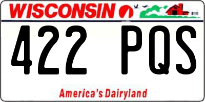 WI license plate 422PQS