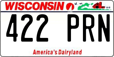 WI license plate 422PRN