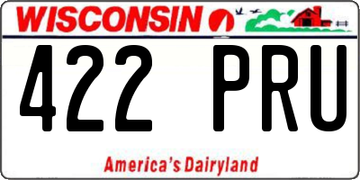 WI license plate 422PRU