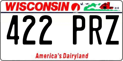 WI license plate 422PRZ