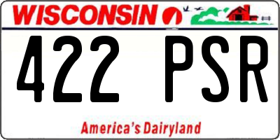 WI license plate 422PSR