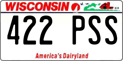 WI license plate 422PSS