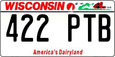 WI license plate 422PTB