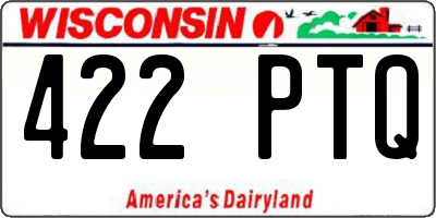 WI license plate 422PTQ