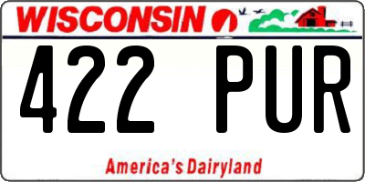 WI license plate 422PUR