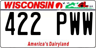 WI license plate 422PWW
