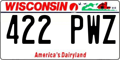 WI license plate 422PWZ