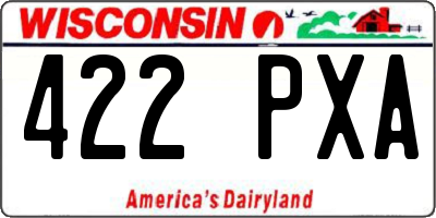 WI license plate 422PXA