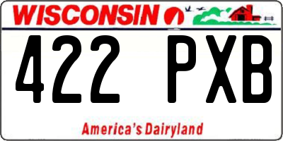 WI license plate 422PXB