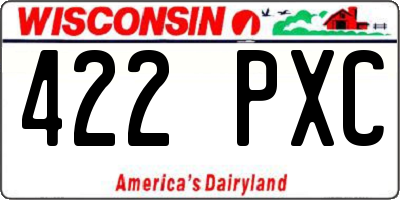 WI license plate 422PXC