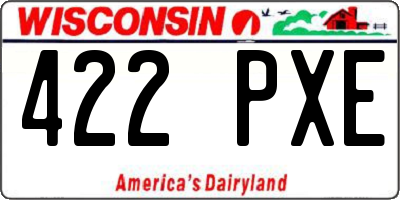 WI license plate 422PXE