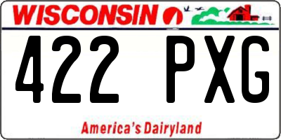 WI license plate 422PXG