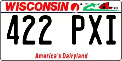 WI license plate 422PXI