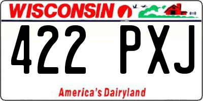 WI license plate 422PXJ