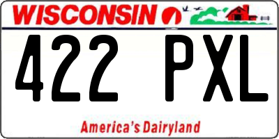 WI license plate 422PXL