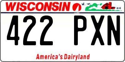 WI license plate 422PXN