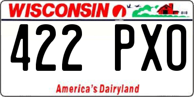 WI license plate 422PXO