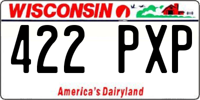 WI license plate 422PXP