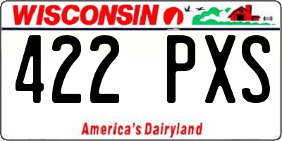 WI license plate 422PXS