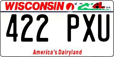 WI license plate 422PXU