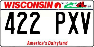 WI license plate 422PXV