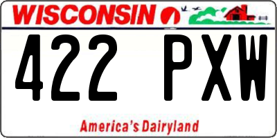 WI license plate 422PXW