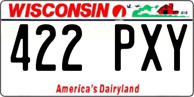 WI license plate 422PXY