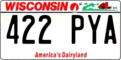 WI license plate 422PYA
