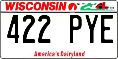 WI license plate 422PYE