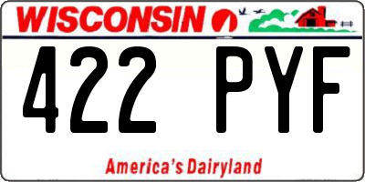 WI license plate 422PYF