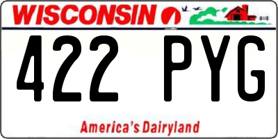 WI license plate 422PYG