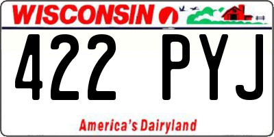 WI license plate 422PYJ