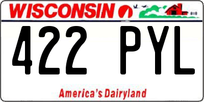 WI license plate 422PYL