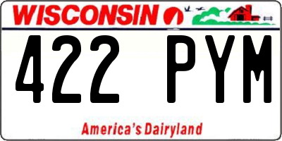 WI license plate 422PYM