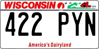 WI license plate 422PYN