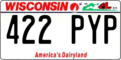 WI license plate 422PYP