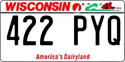 WI license plate 422PYQ