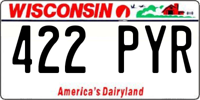 WI license plate 422PYR