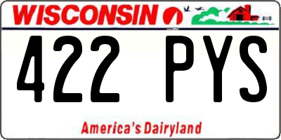 WI license plate 422PYS