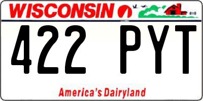 WI license plate 422PYT