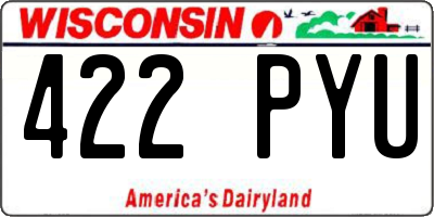 WI license plate 422PYU