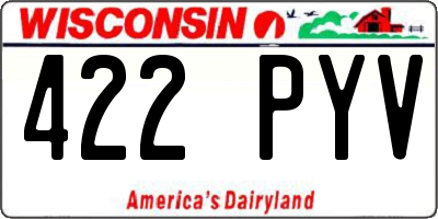 WI license plate 422PYV
