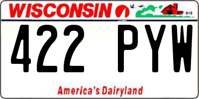 WI license plate 422PYW