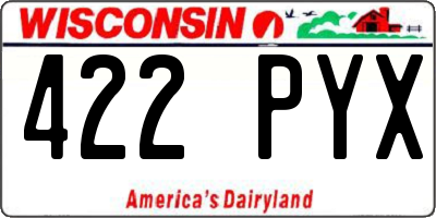 WI license plate 422PYX