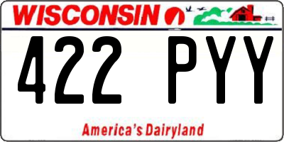 WI license plate 422PYY