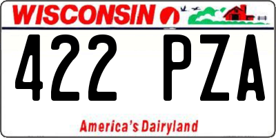 WI license plate 422PZA