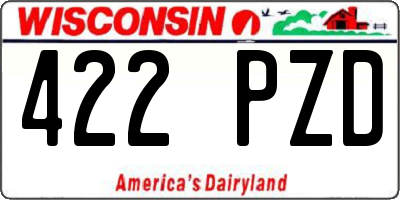 WI license plate 422PZD