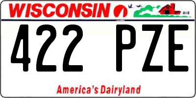 WI license plate 422PZE