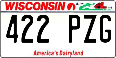WI license plate 422PZG