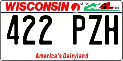 WI license plate 422PZH